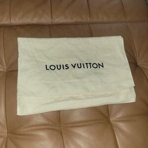 Louis Vuitton Cream Dust Bag with Black Logo